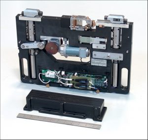 Aircraft carrier catapult instrument robotically measures the critical gap width of steam-powered catapult launch cylinders