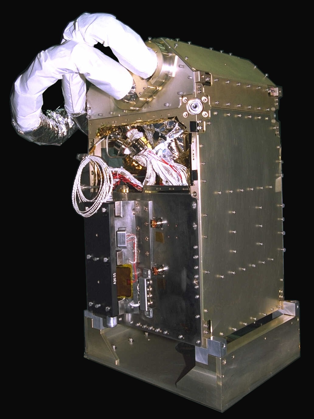 The NICMOS cryocooler packaged for installation on the Hubble Space Telescope.